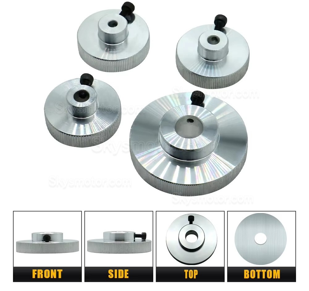 アルミニウム合金製ステッピングモーター用ハンドホイール 5mm/6.35mm/8mm/14mm Nema 17/23/34 ステッピングモーター用